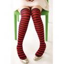 red black over the knee socks